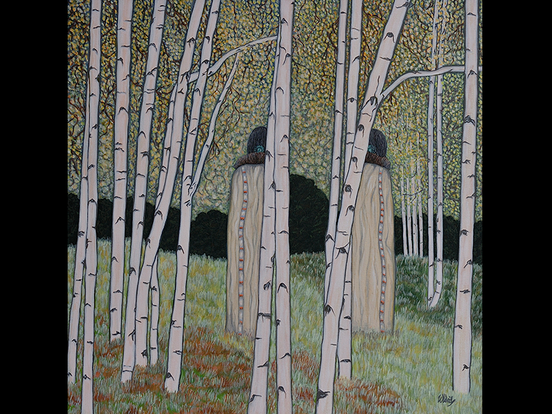 White Forest, 2015, Acryl 70 x 70 cm