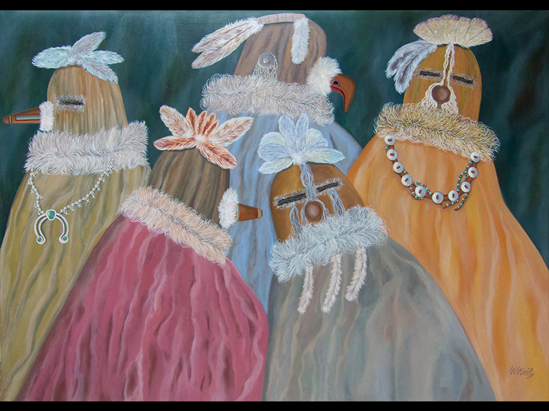 Zuñi masks, 2018, Acryl 120 x 170 cm